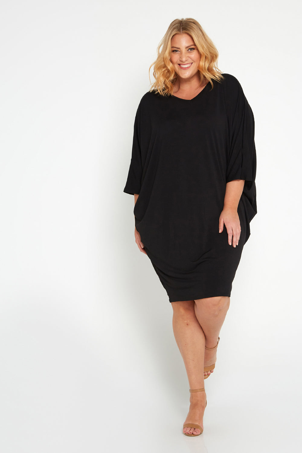 Short Cocoon Dress Black