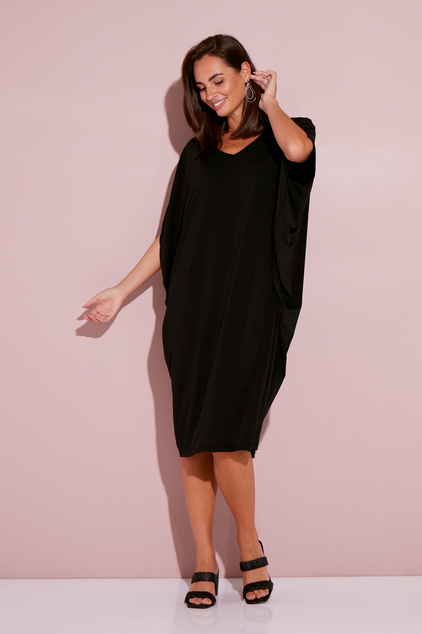 Short Cocoon Dress Black