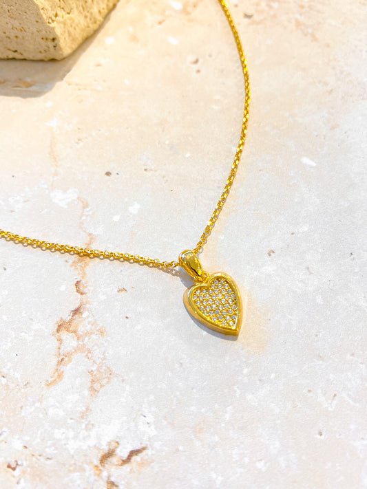 Clara Heart Pendant Necklace – Gold