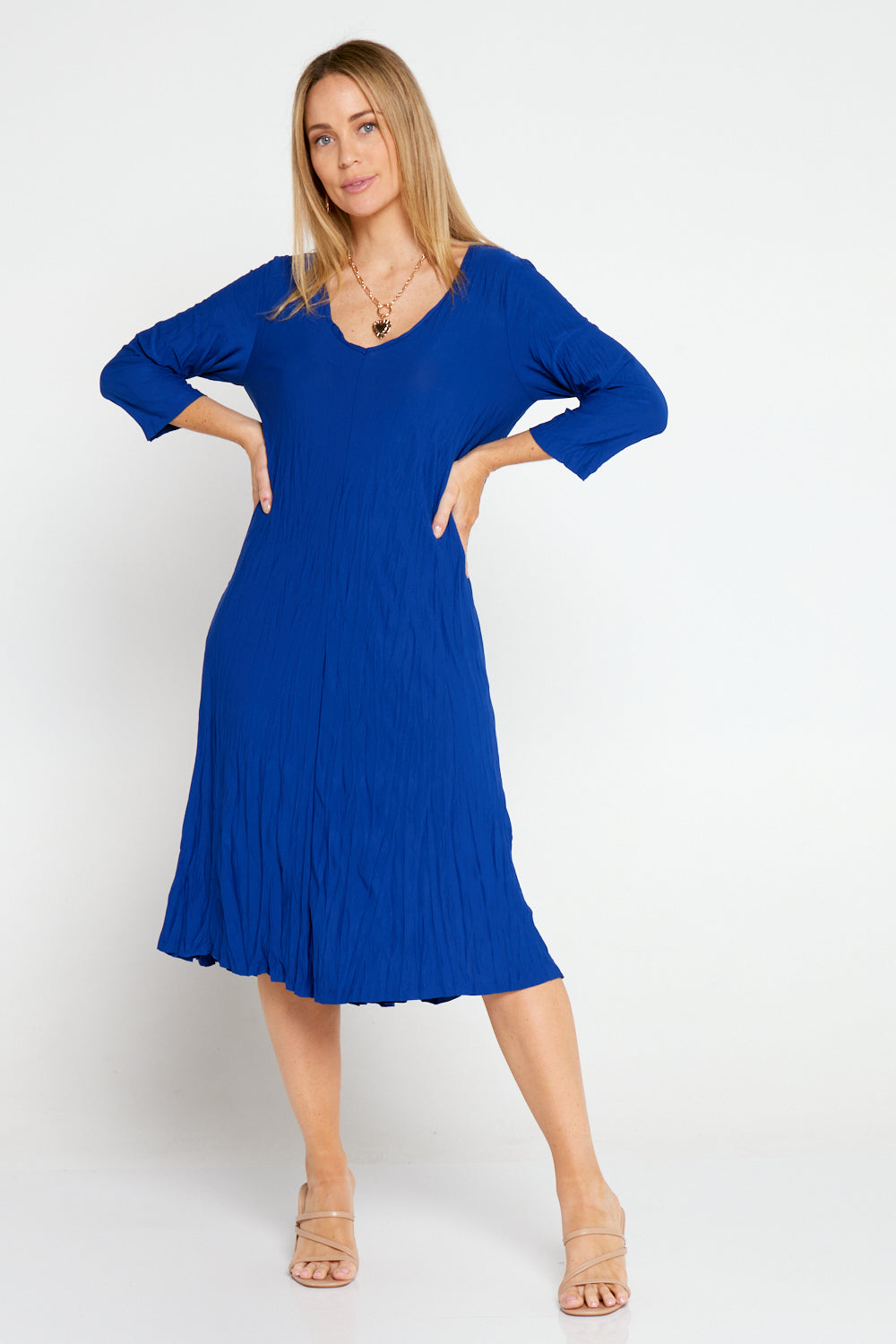 Sleeved Stella Dress - Electric Blue