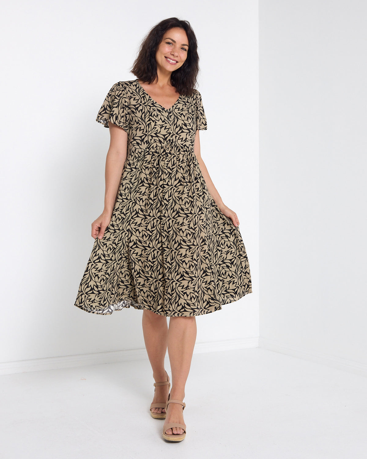 Cornwall Petite Dress - Olive Leaf