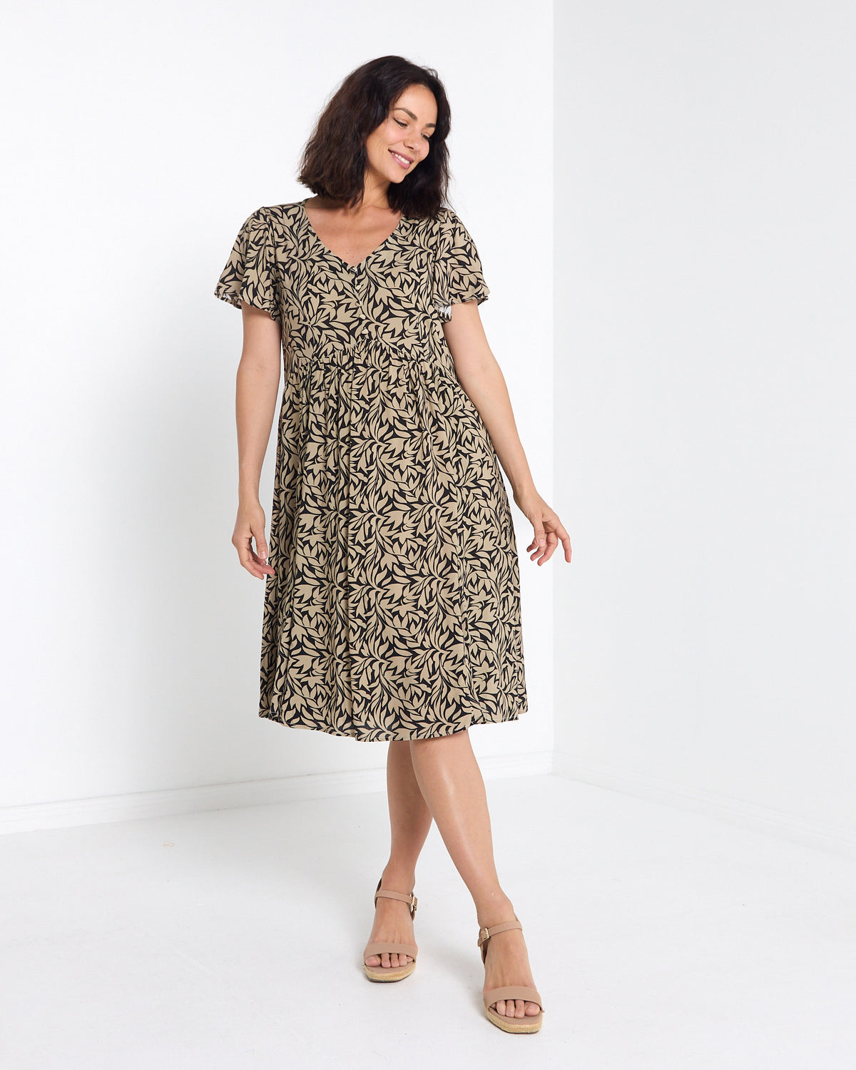 Cornwall Petite Dress - Olive Leaf