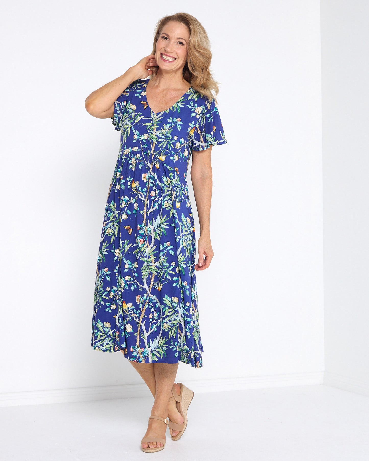 Cornwall Dress - Blue Floral