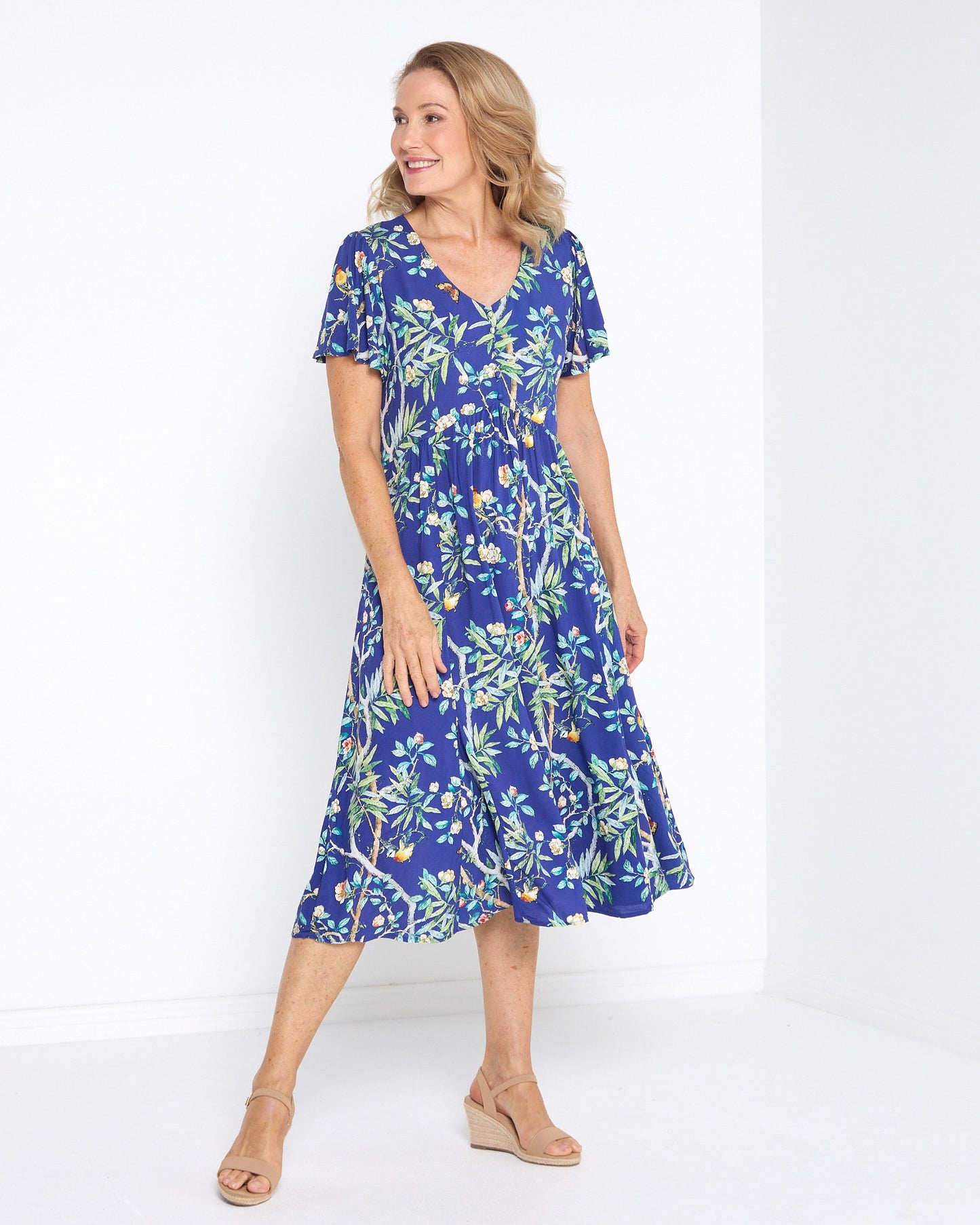 Cornwall Dress - Blue Floral