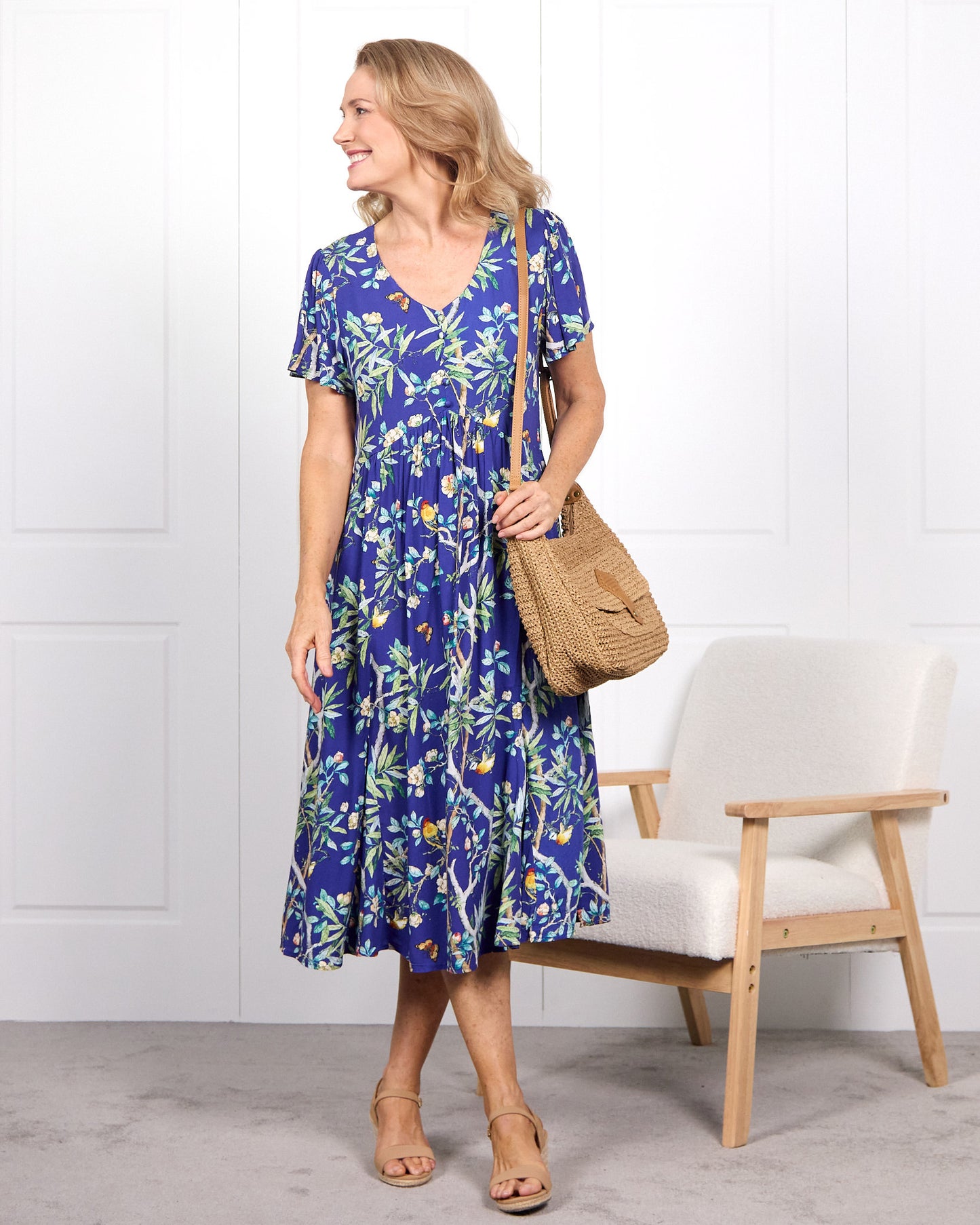 Cornwall Dress - Blue Floral