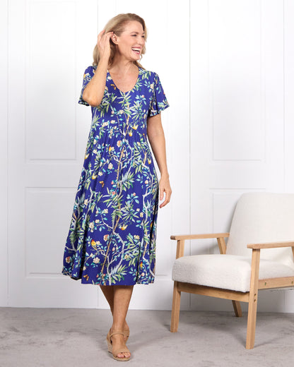Cornwall Dress - Blue Floral