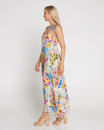 Costa Brava Scallop Strap Dress - Seaside Vista