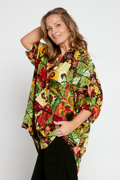 Janey Comfort Shirt - Sunflower Mosaic