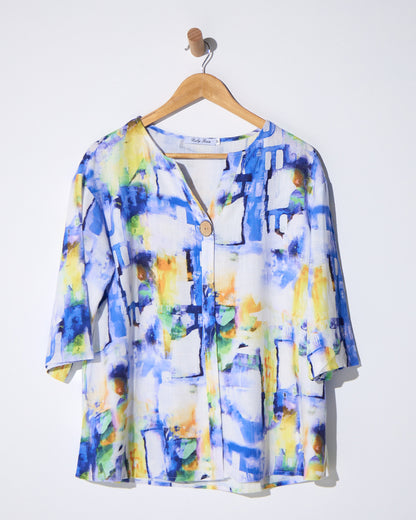 Florence Top - Cobalt Wash