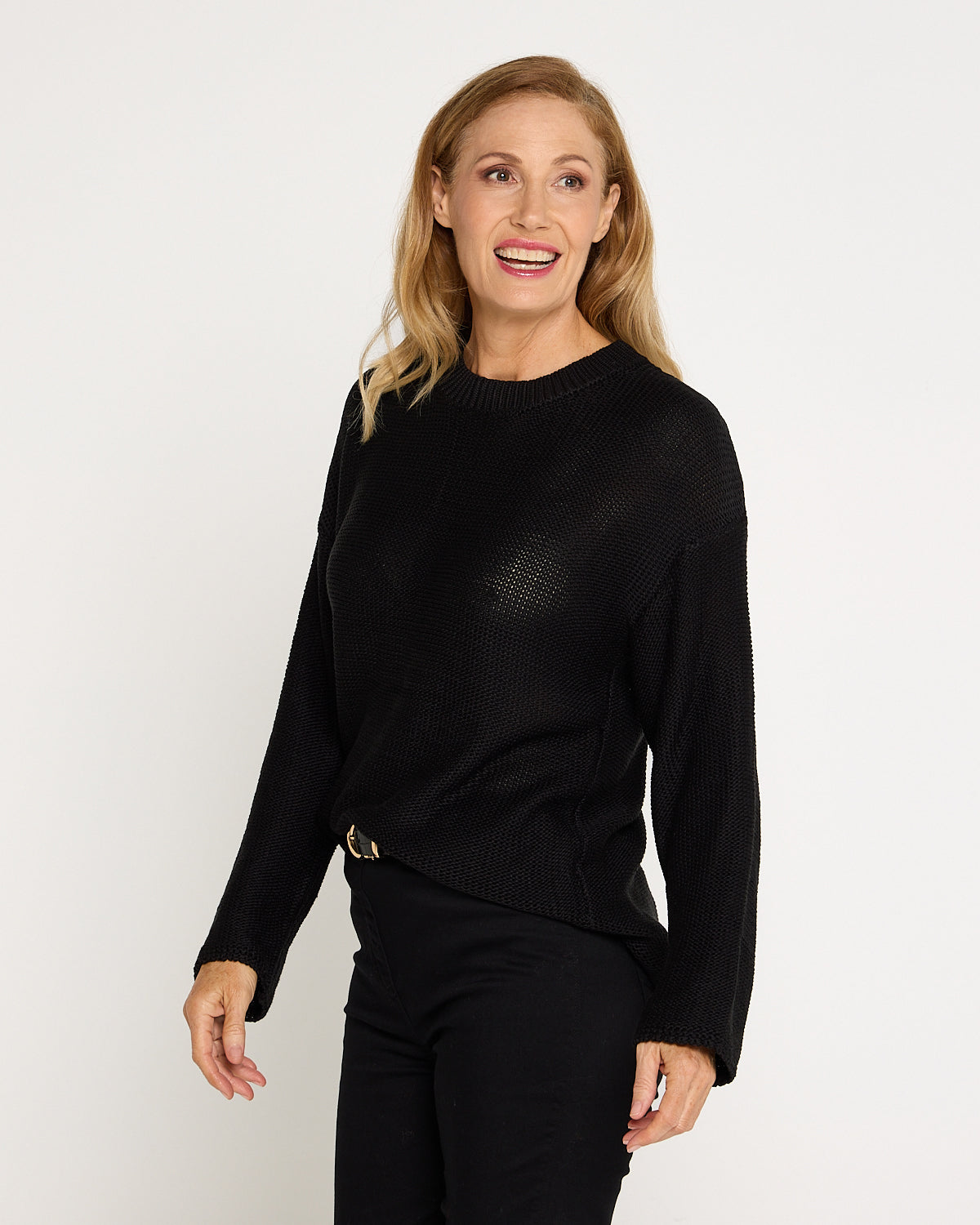 Esme Knit Crew Neck Jumper - Black