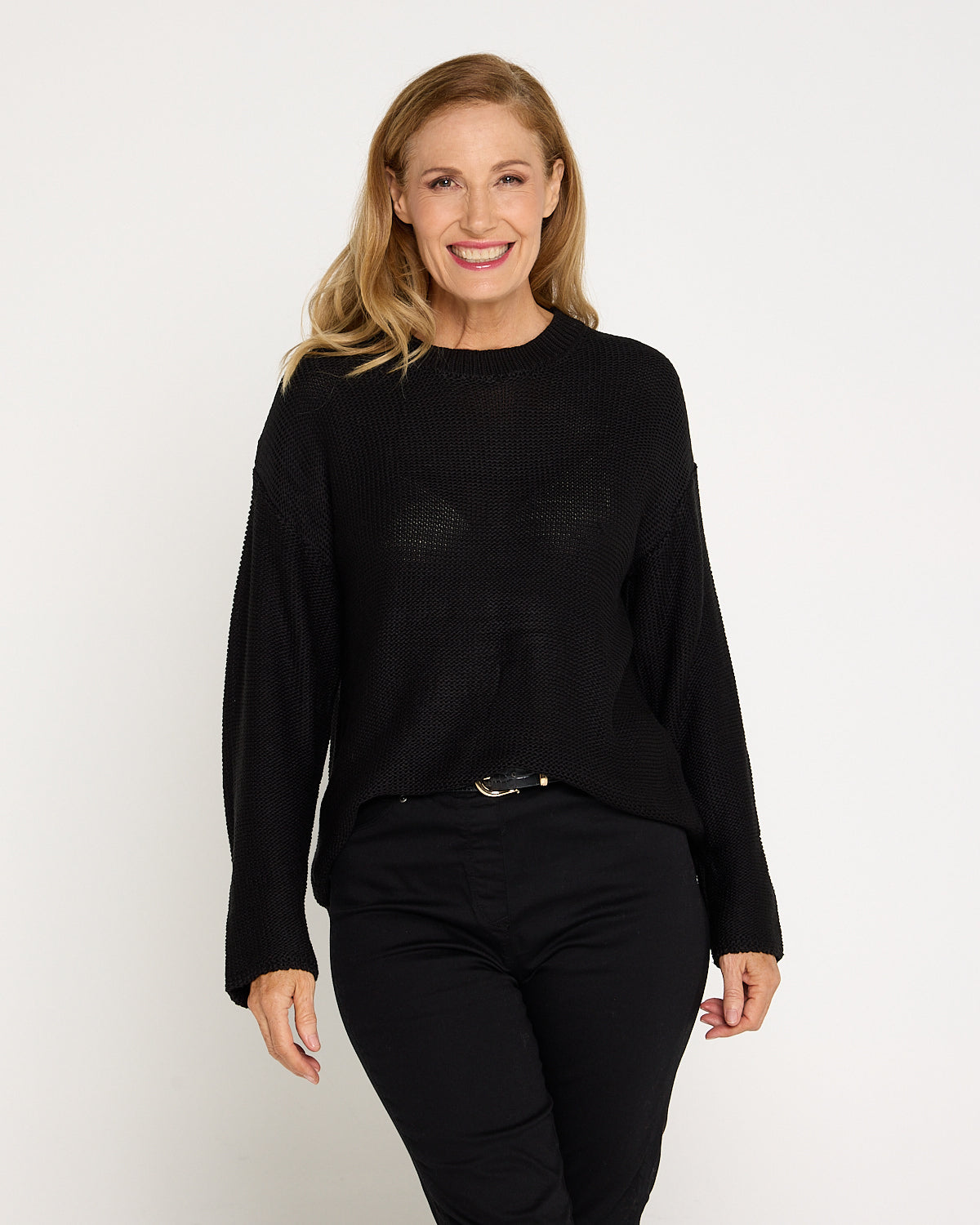 Esme Knit Crew Neck Jumper - Black