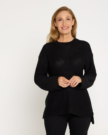 Esme Knit Crew Neck Jumper - Black