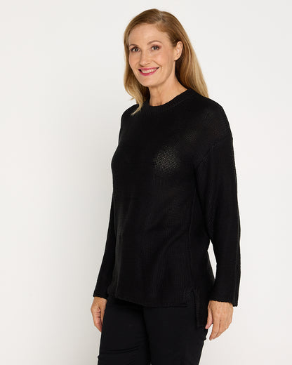 Esme Knit Crew Neck Jumper - Black