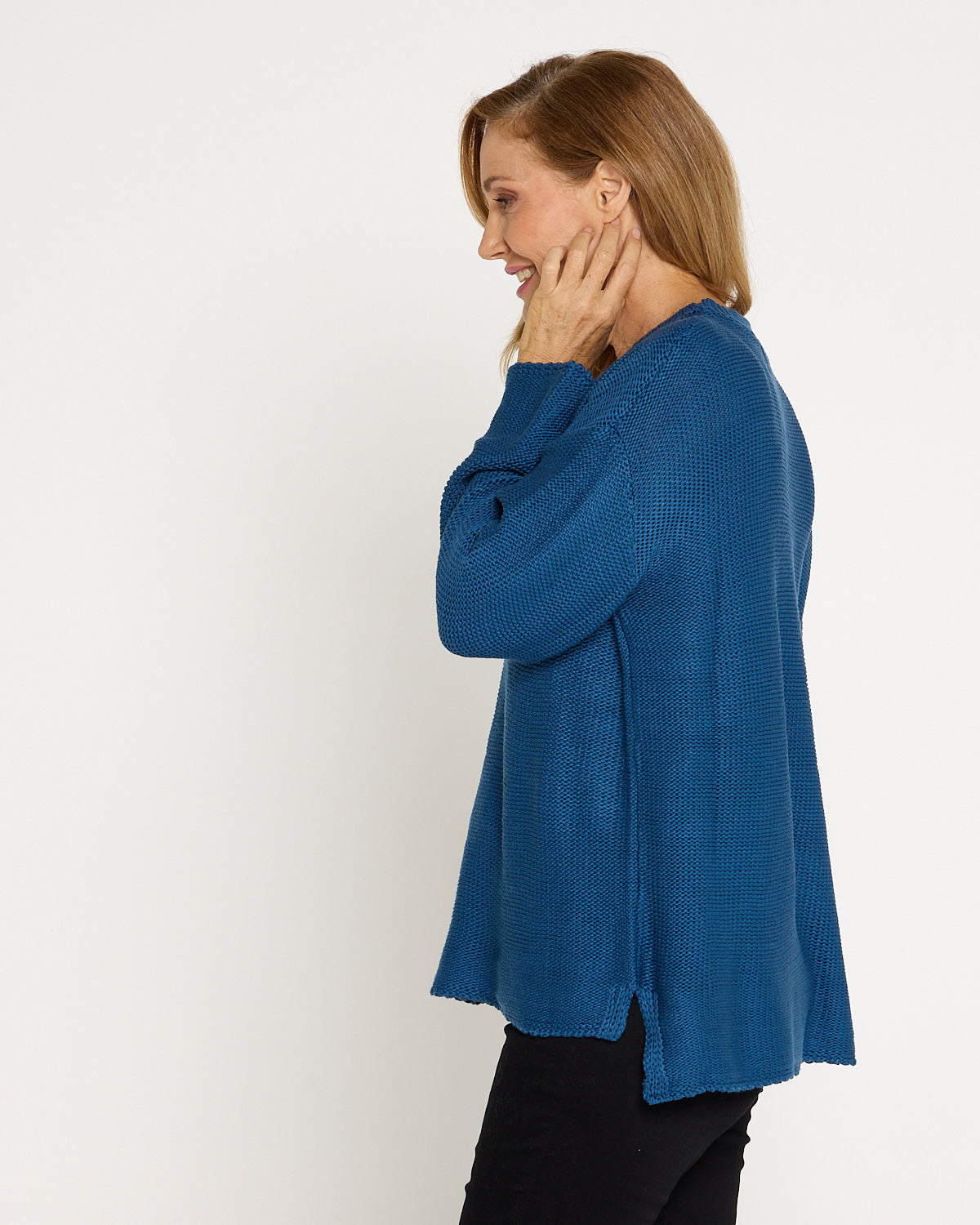 Esme Knit Crew Neck Jumper - Blue