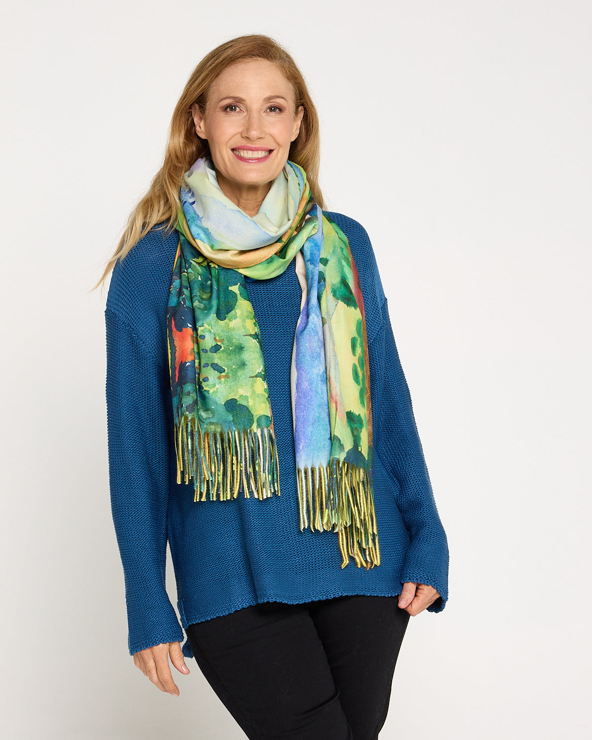 Esme Knit Crew Neck Jumper - Blue