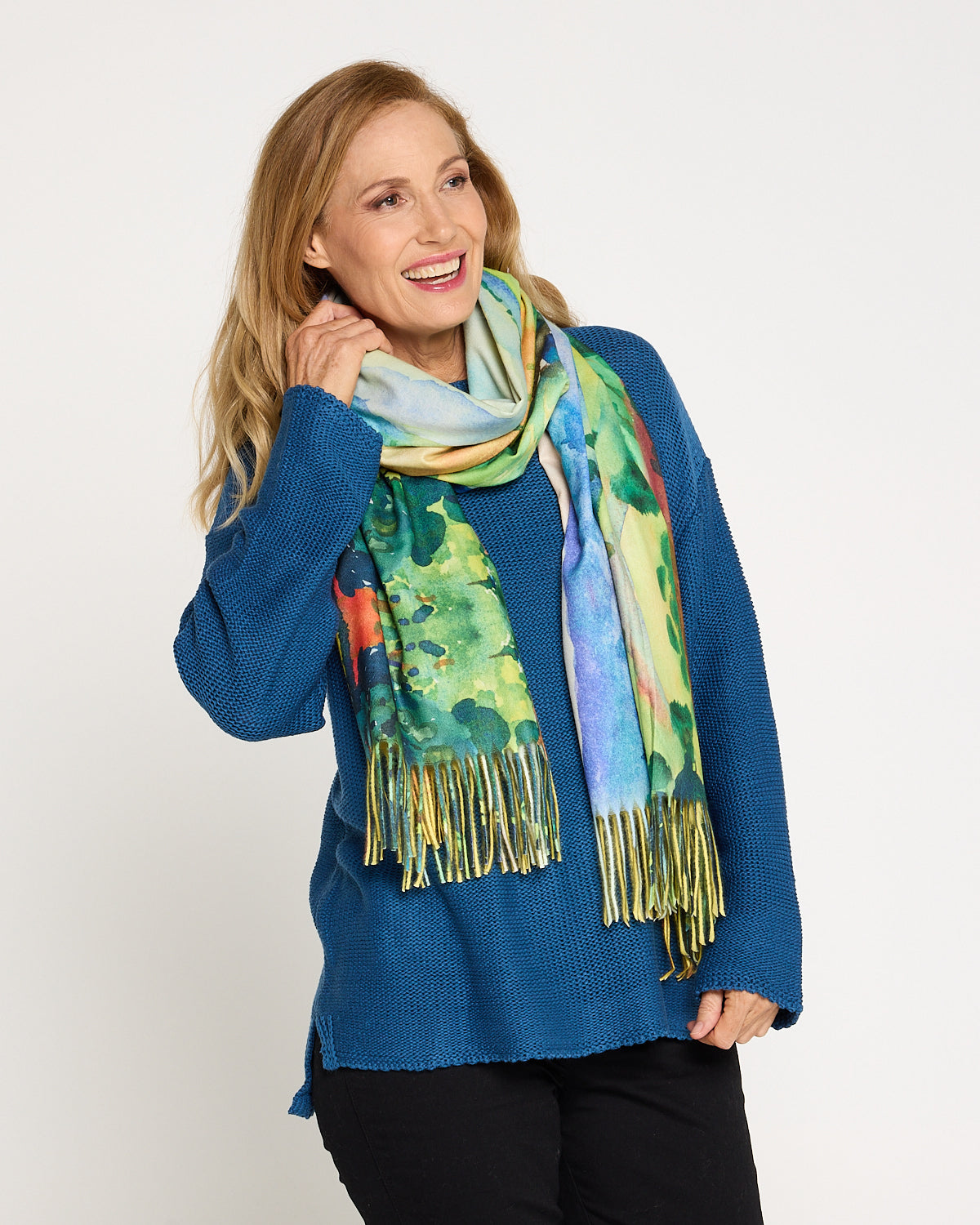 Esme Knit Crew Neck Jumper - Blue