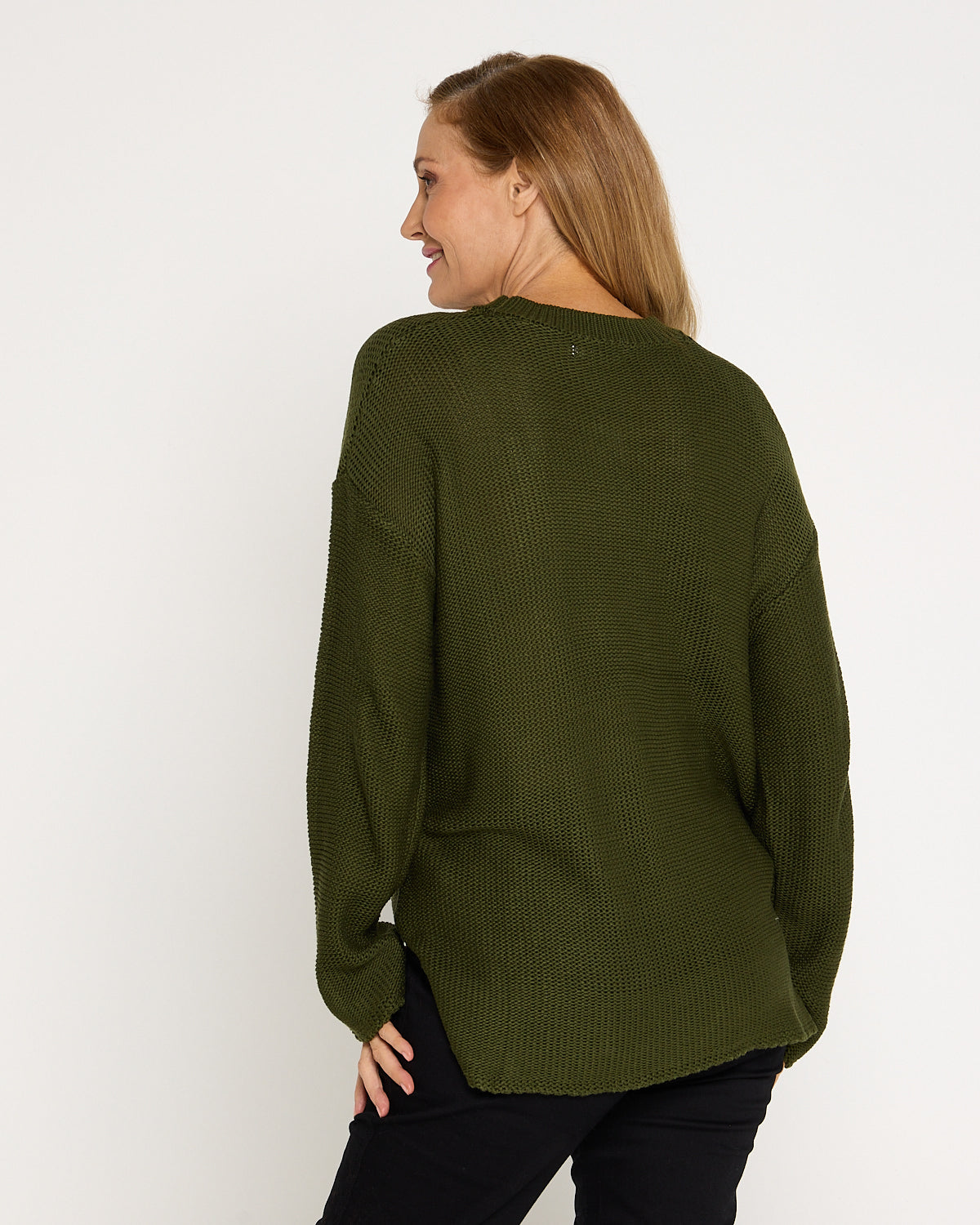 Esme Knit Crew Neck Jumper - Khaki