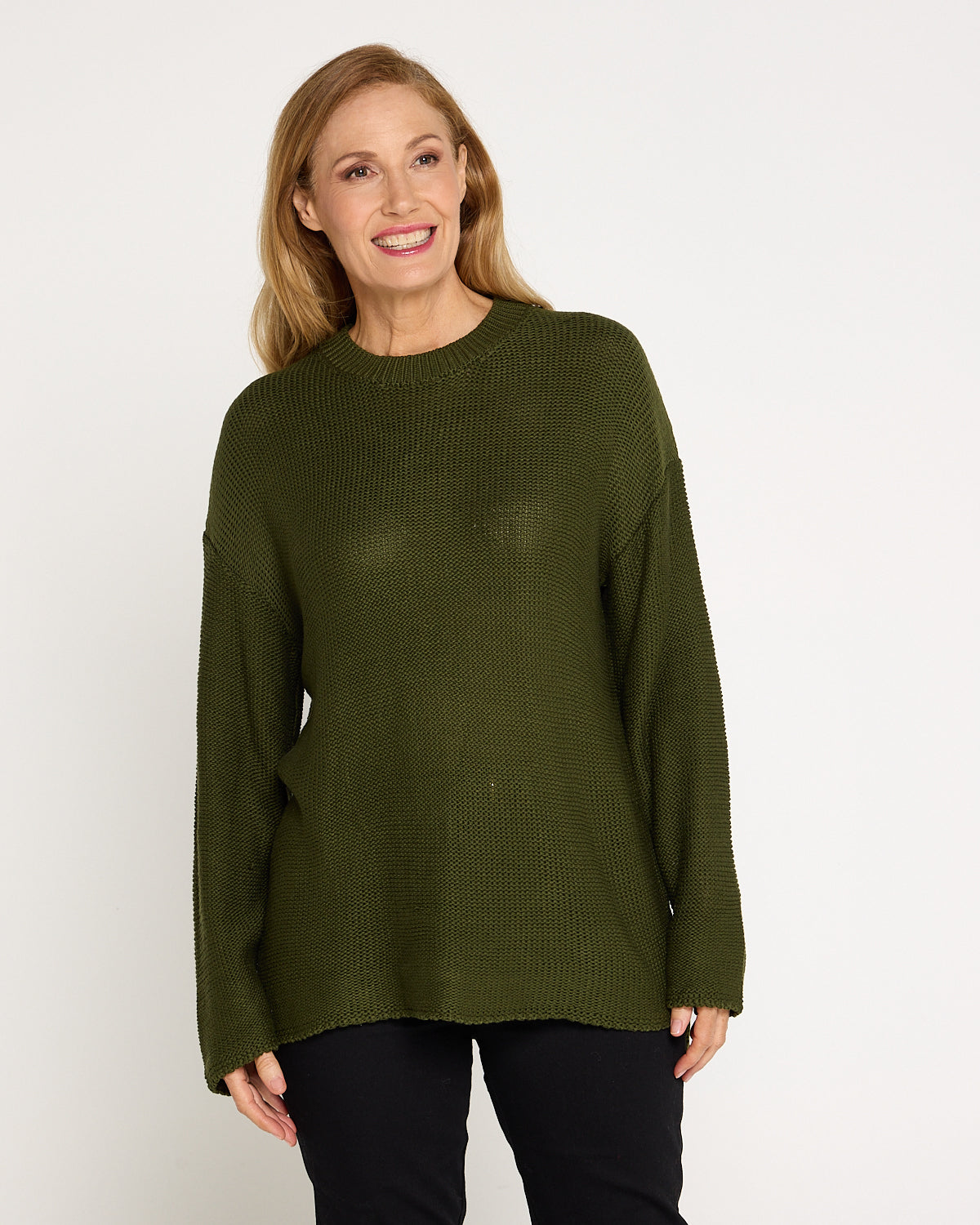 Esme Knit Crew Neck Jumper - Khaki