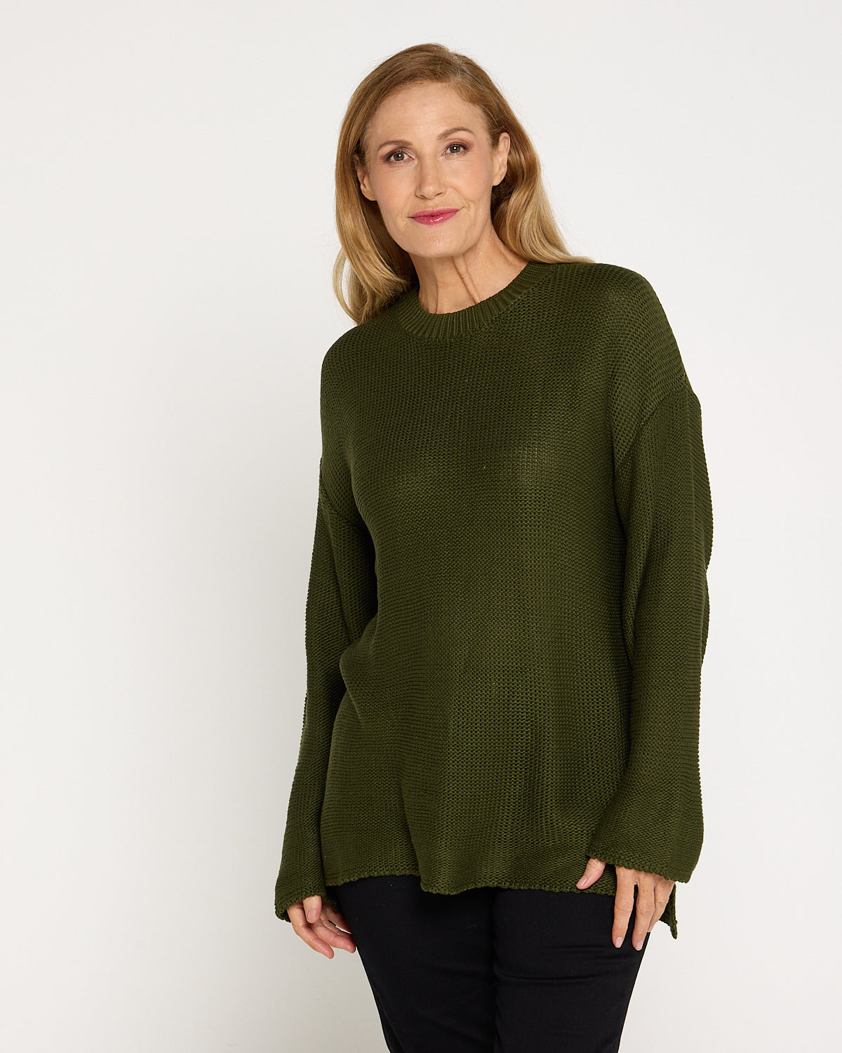 Esme Knit Crew Neck Jumper - Khaki