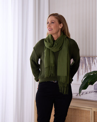 Esme Knit Crew Neck Jumper - Khaki