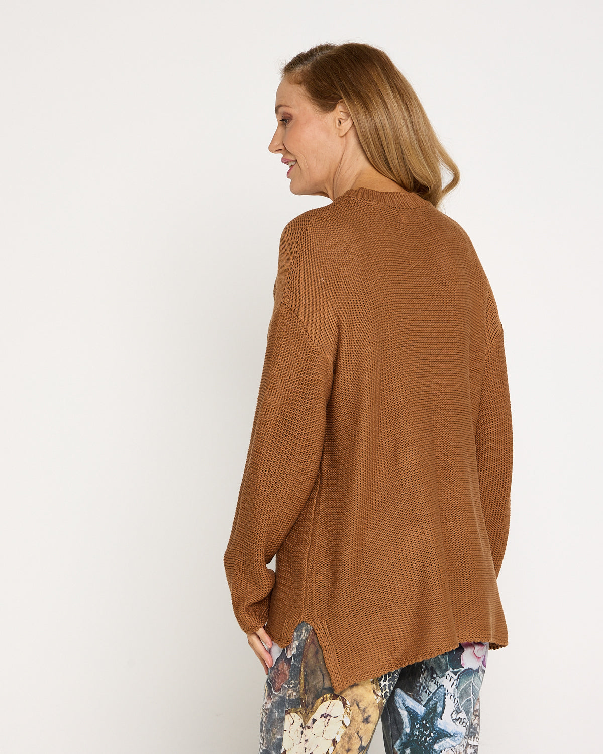 Esme Knit Crew Neck Jumper - Brown