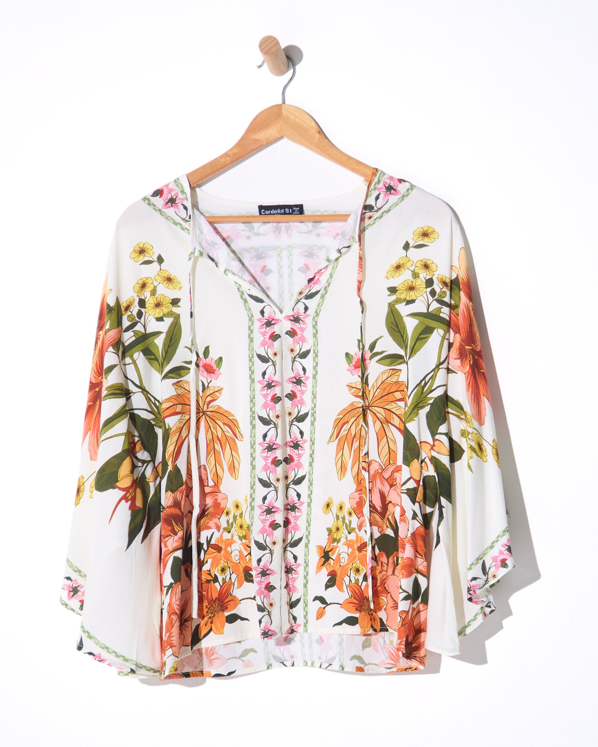 Katrina Flutter Sleeve Top - Boho Floral