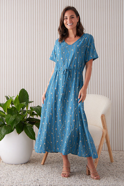 Linda Dress - Blue Floral