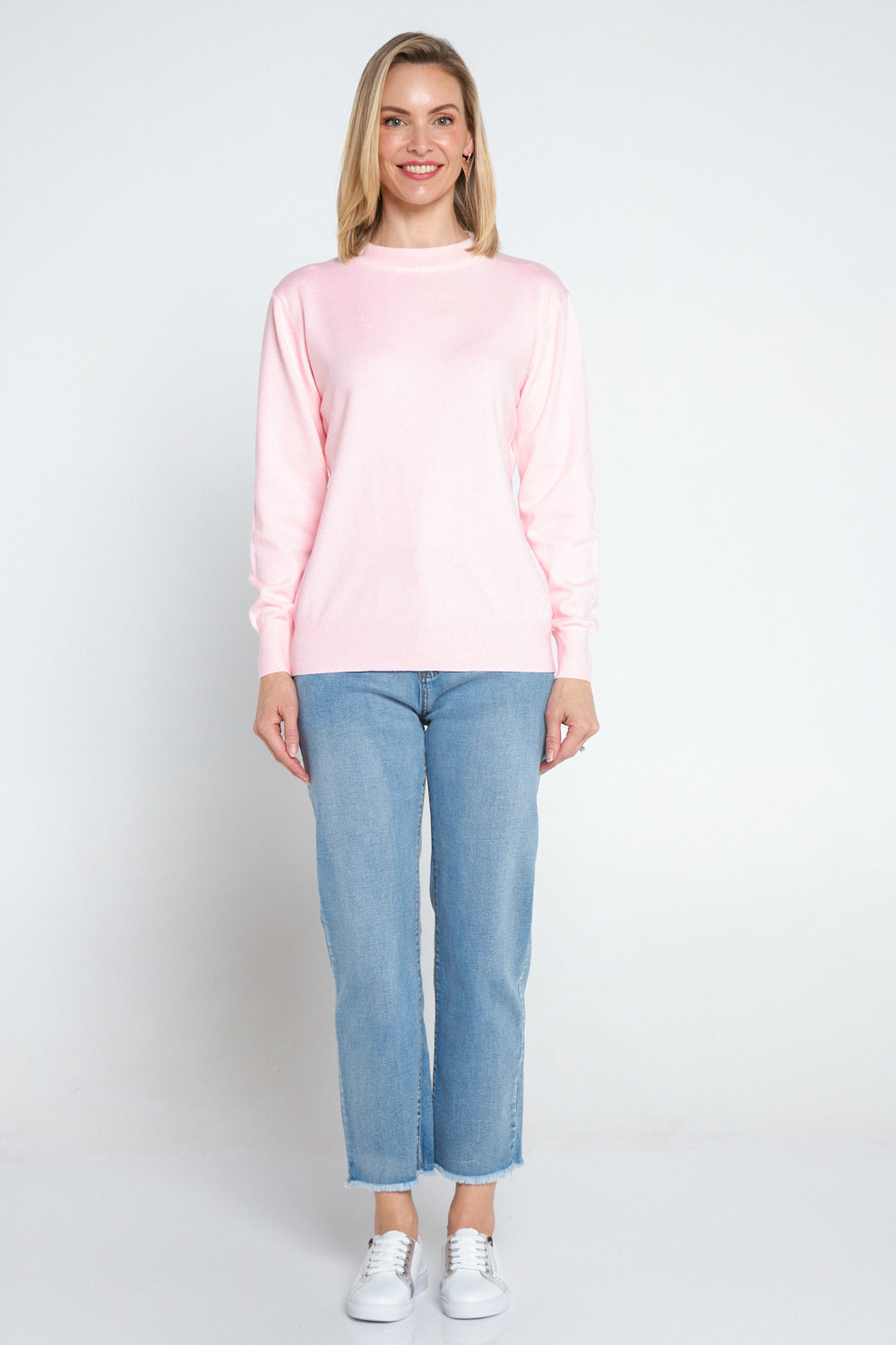 Marie Fine Knit Crew Light Pink TULIO Fashion