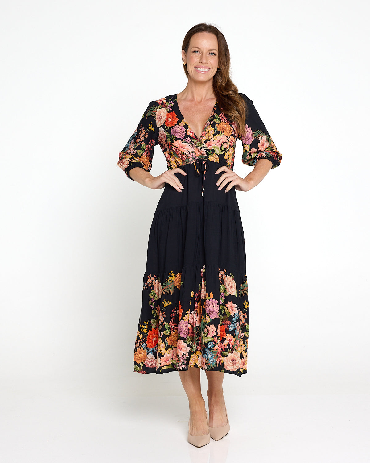 Layana Dress - Black Bouquet
