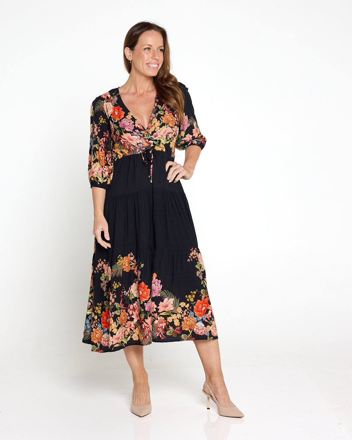 Layana Dress - Black Bouquet