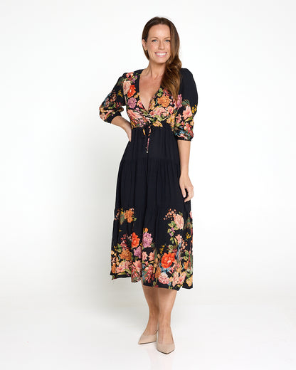 Layana Dress - Black Bouquet