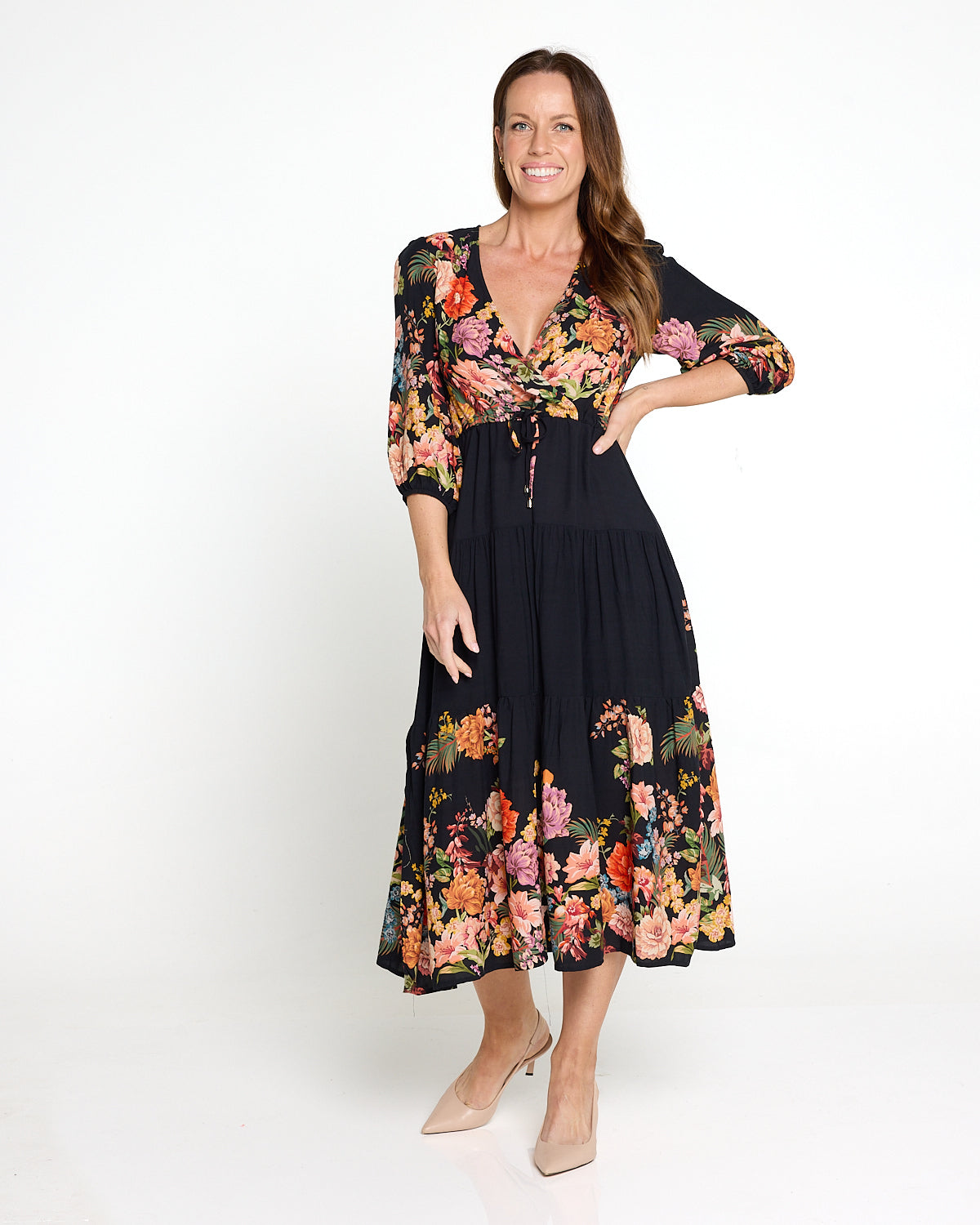 Layana Dress - Black Bouquet