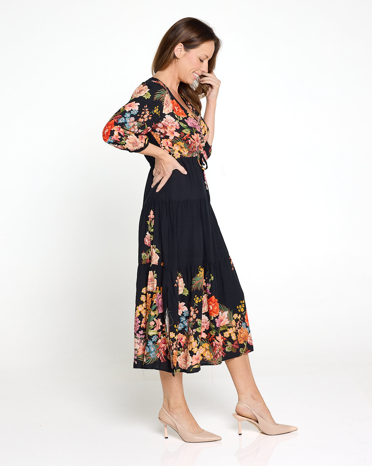 Layana Dress - Black Bouquet