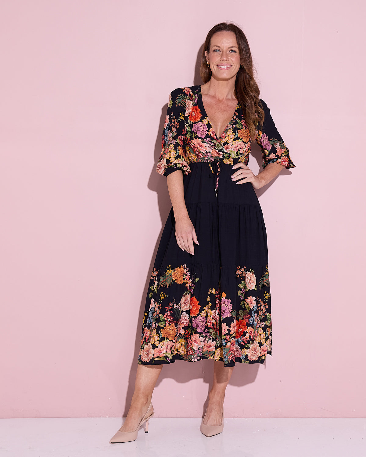 Layana Dress - Black Bouquet