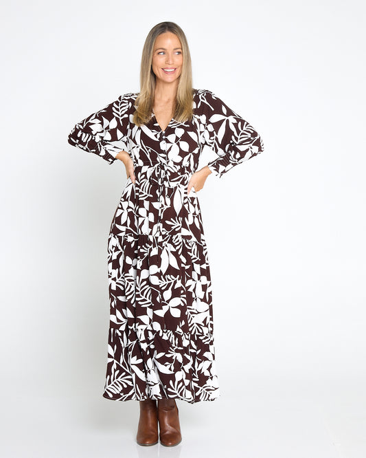 Evelina Dress - Cocoa Floral