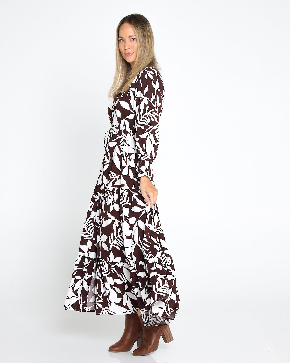 Evelina Dress - Cocoa Floral