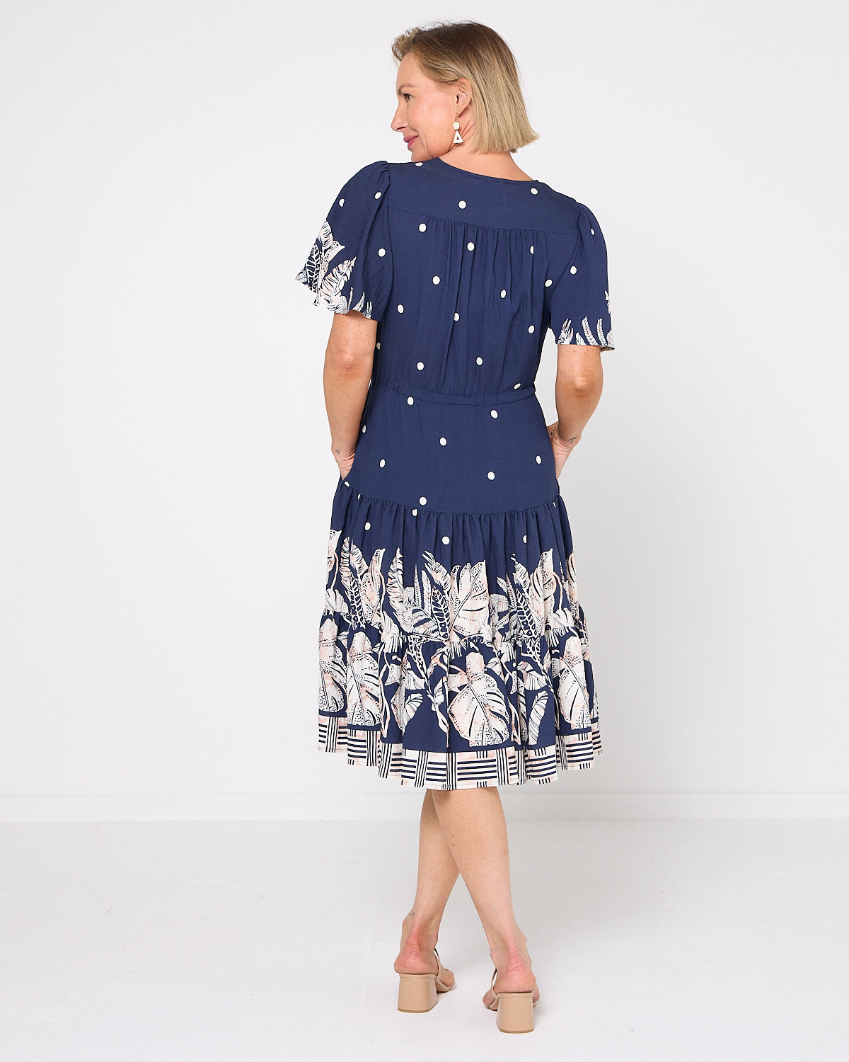 Tiana Petite Dress - Navy Tropical