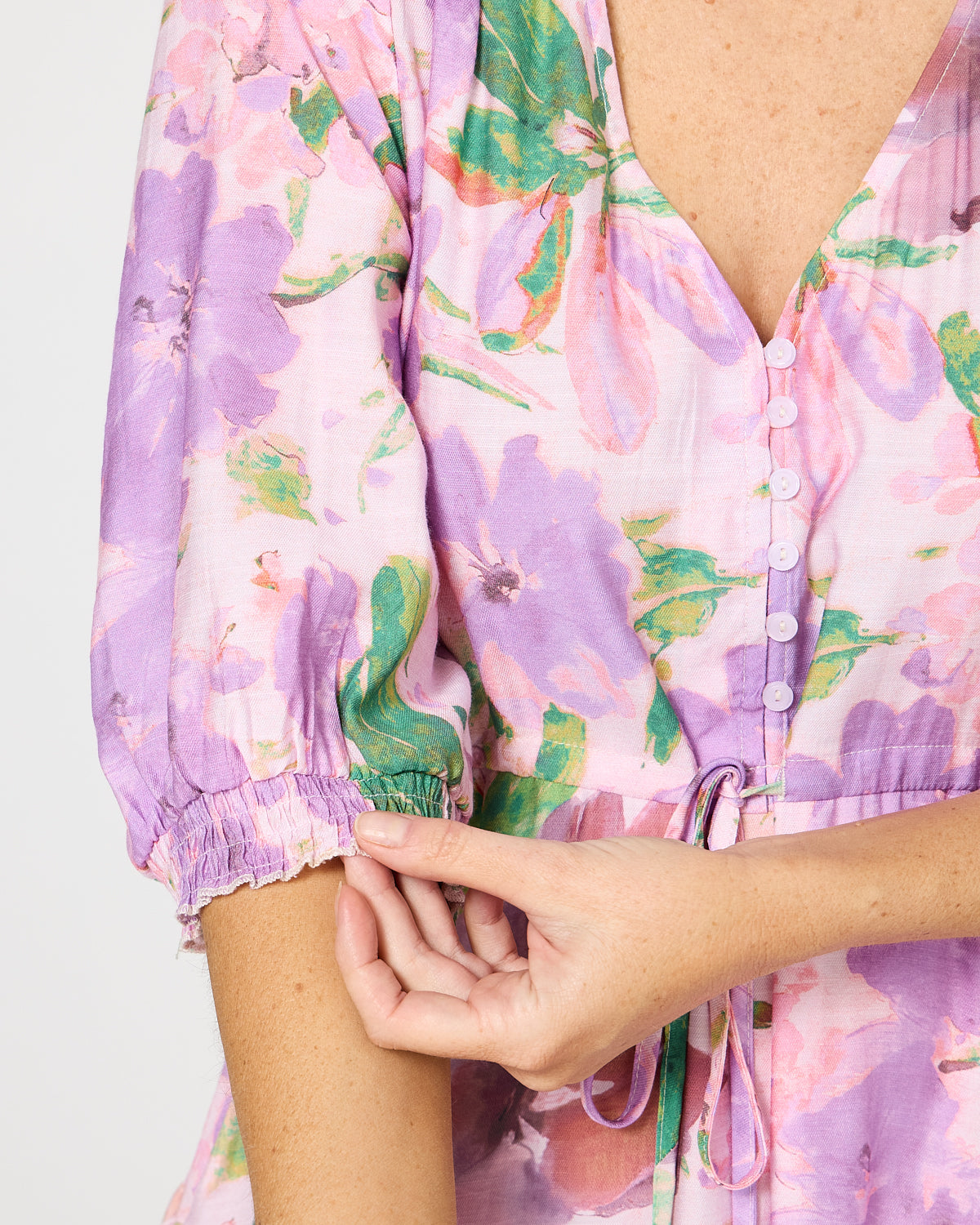 Helen Petite Dress - Lilac Watercolour