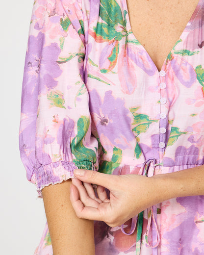 Helen Petite Dress - Lilac Watercolour
