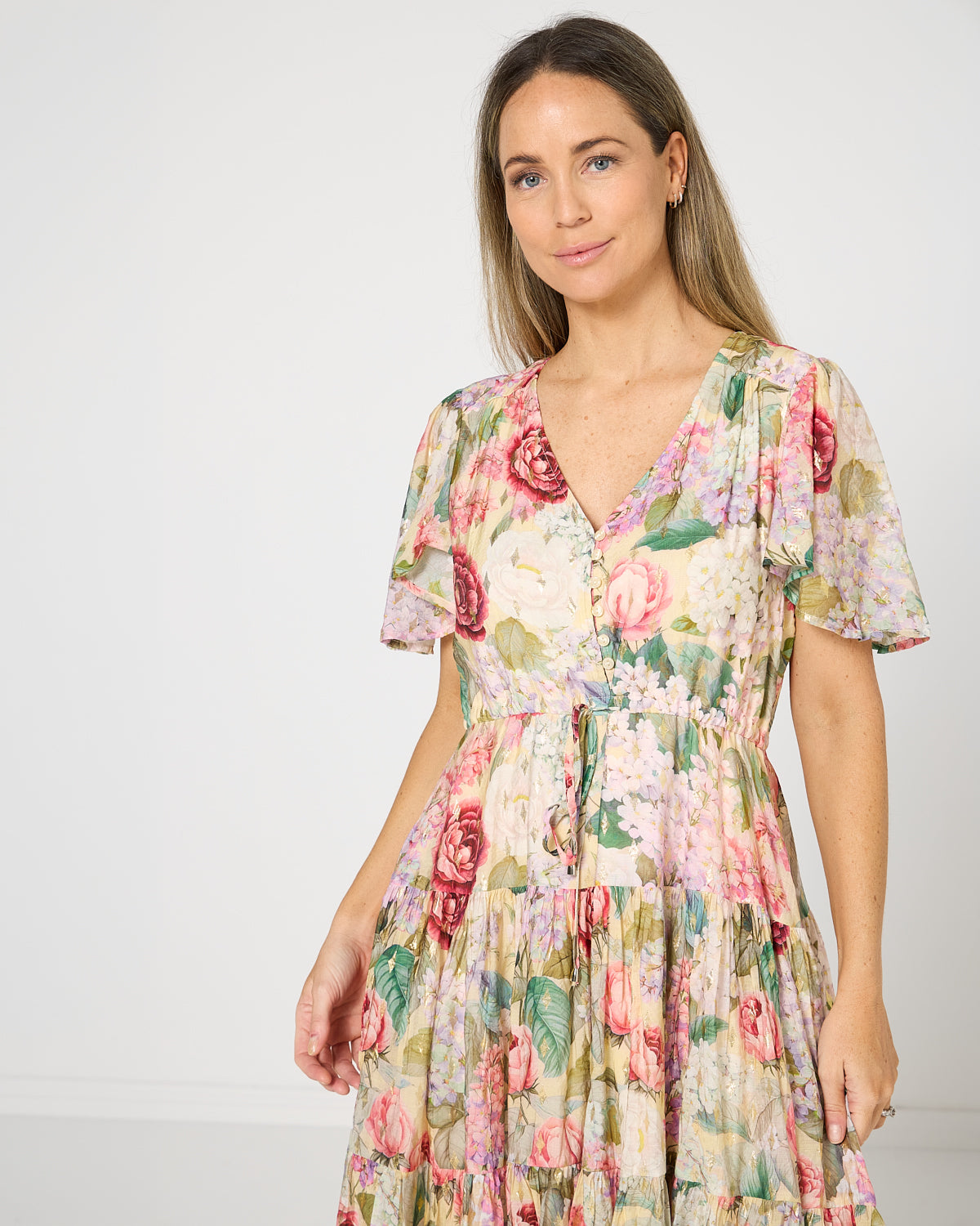 Mila Petite Dress - Golden Rose Garden