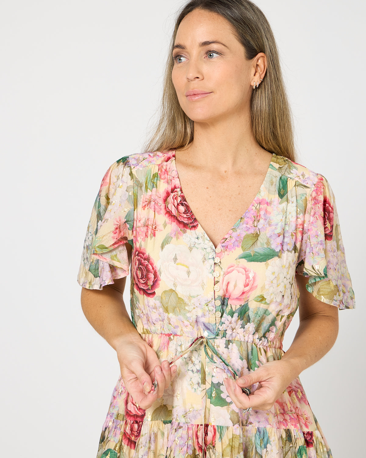 Mila Petite Dress - Golden Rose Garden