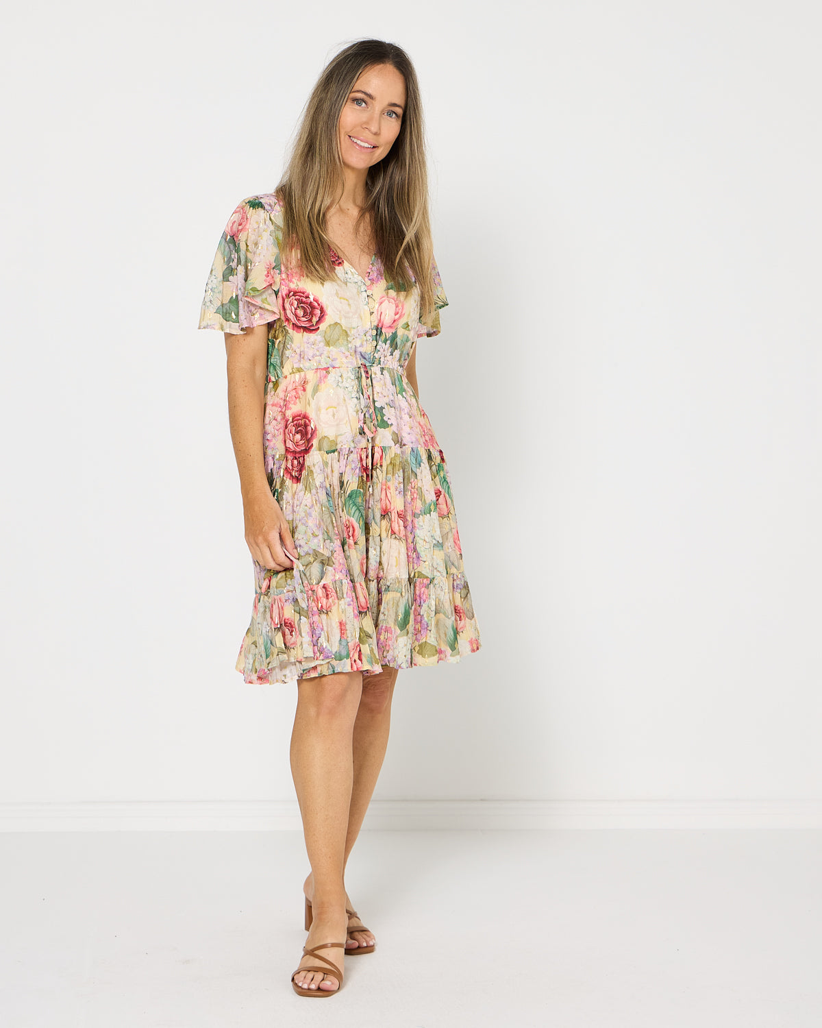 Mila Petite Dress - Golden Rose Garden