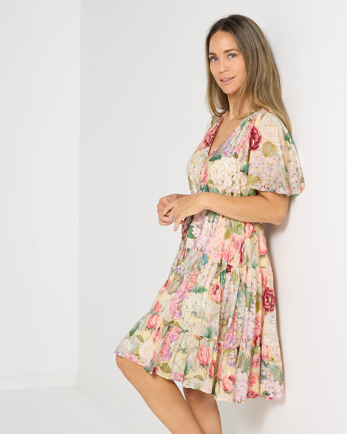 Mila Petite Dress - Golden Rose Garden