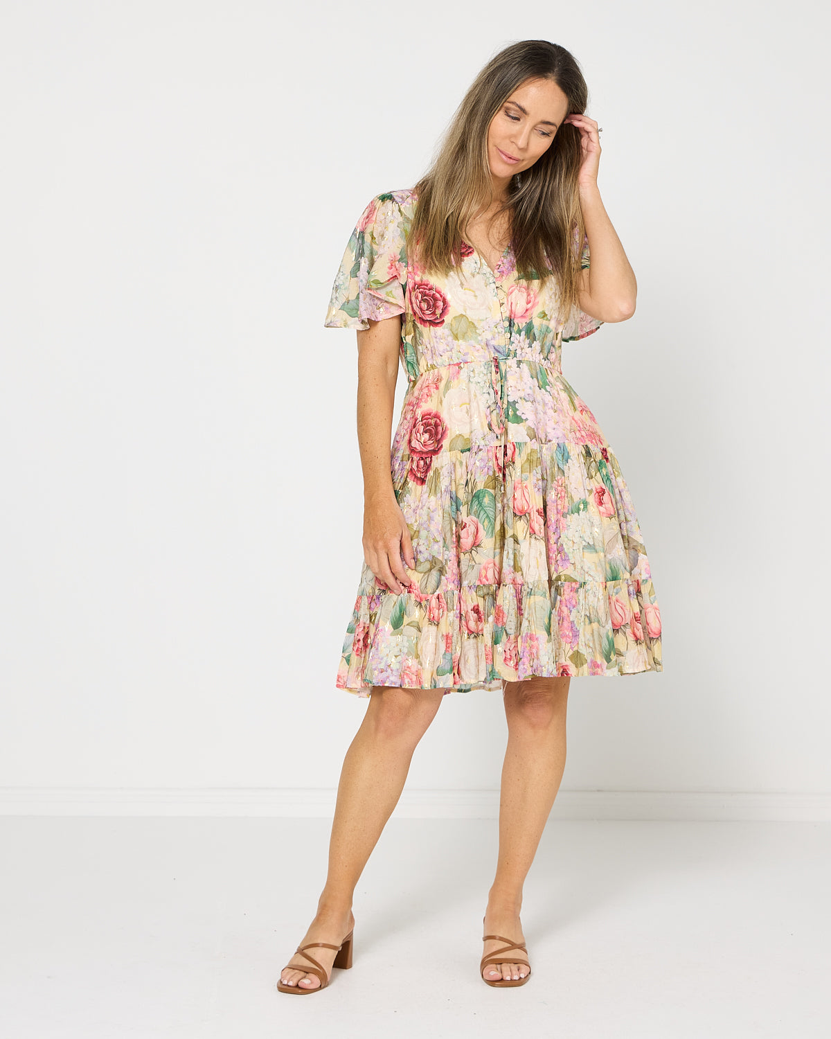 Mila Petite Dress - Golden Rose Garden