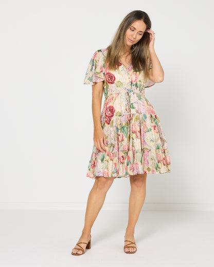 Mila Petite Dress - Golden Rose Garden