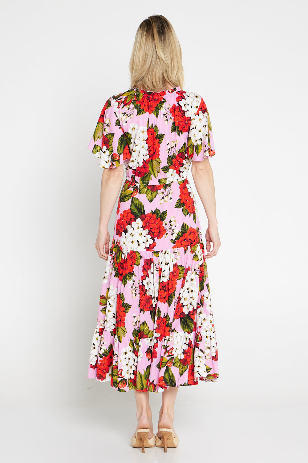Briony Dress - Red/Pink Floral