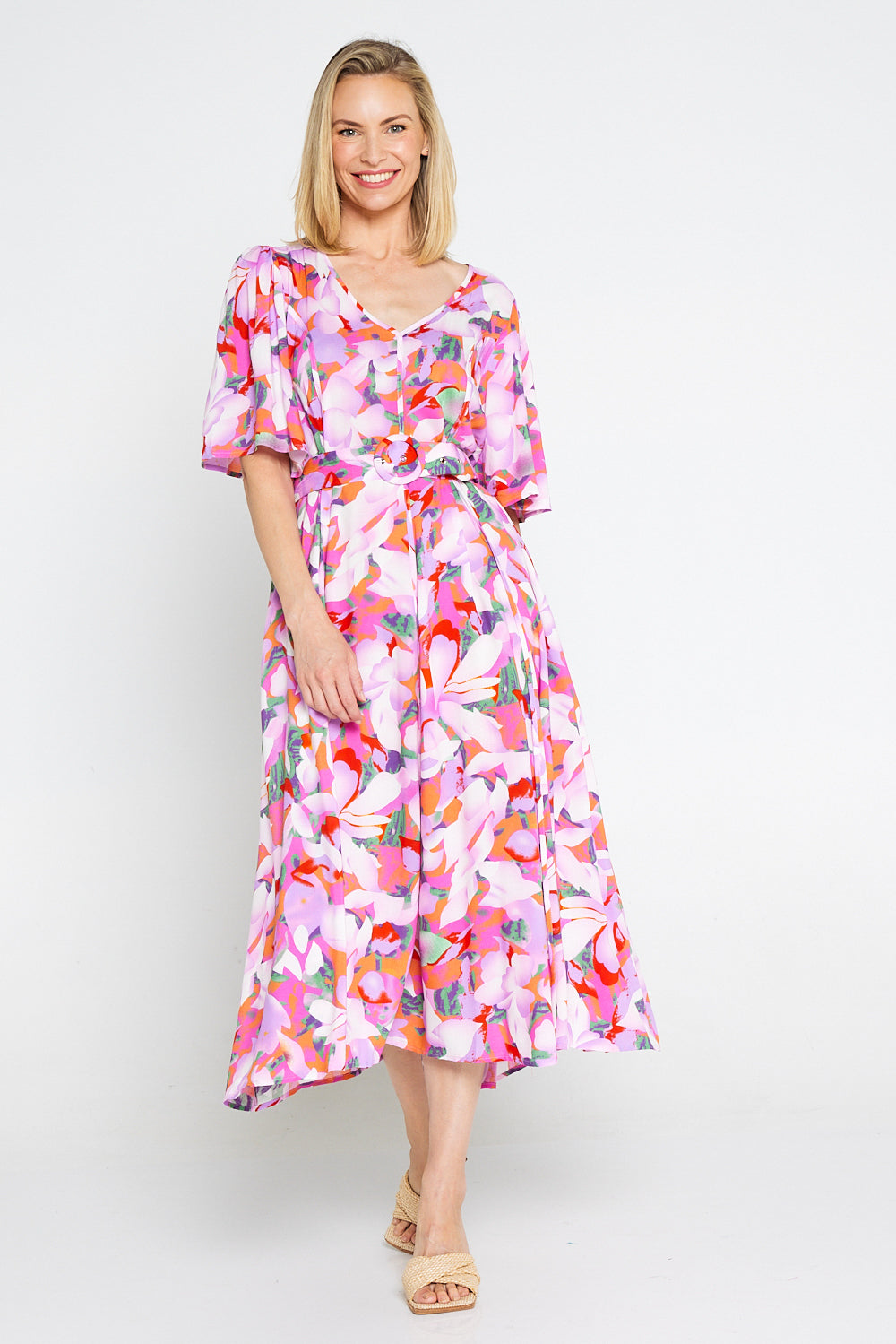 Sherine Dress - Summer Sunset Floral – TULIO Fashion