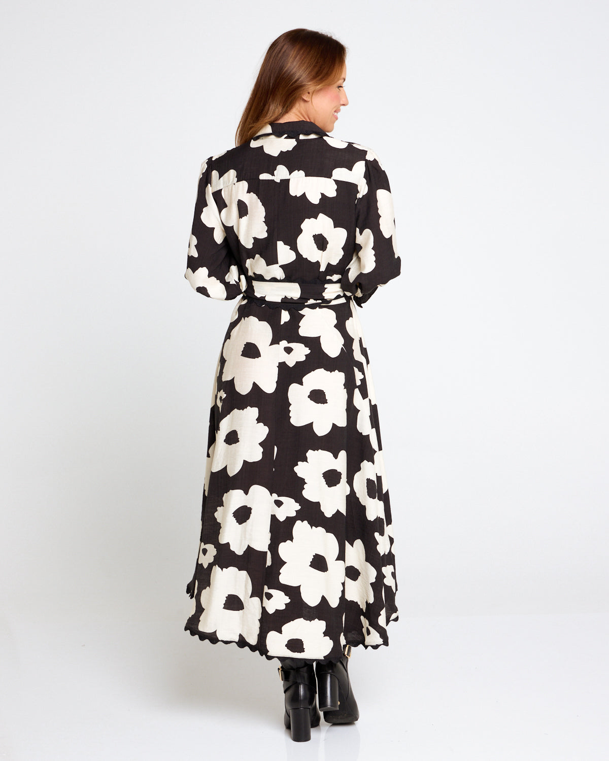 Zayla Dress - Black/Cream Floral