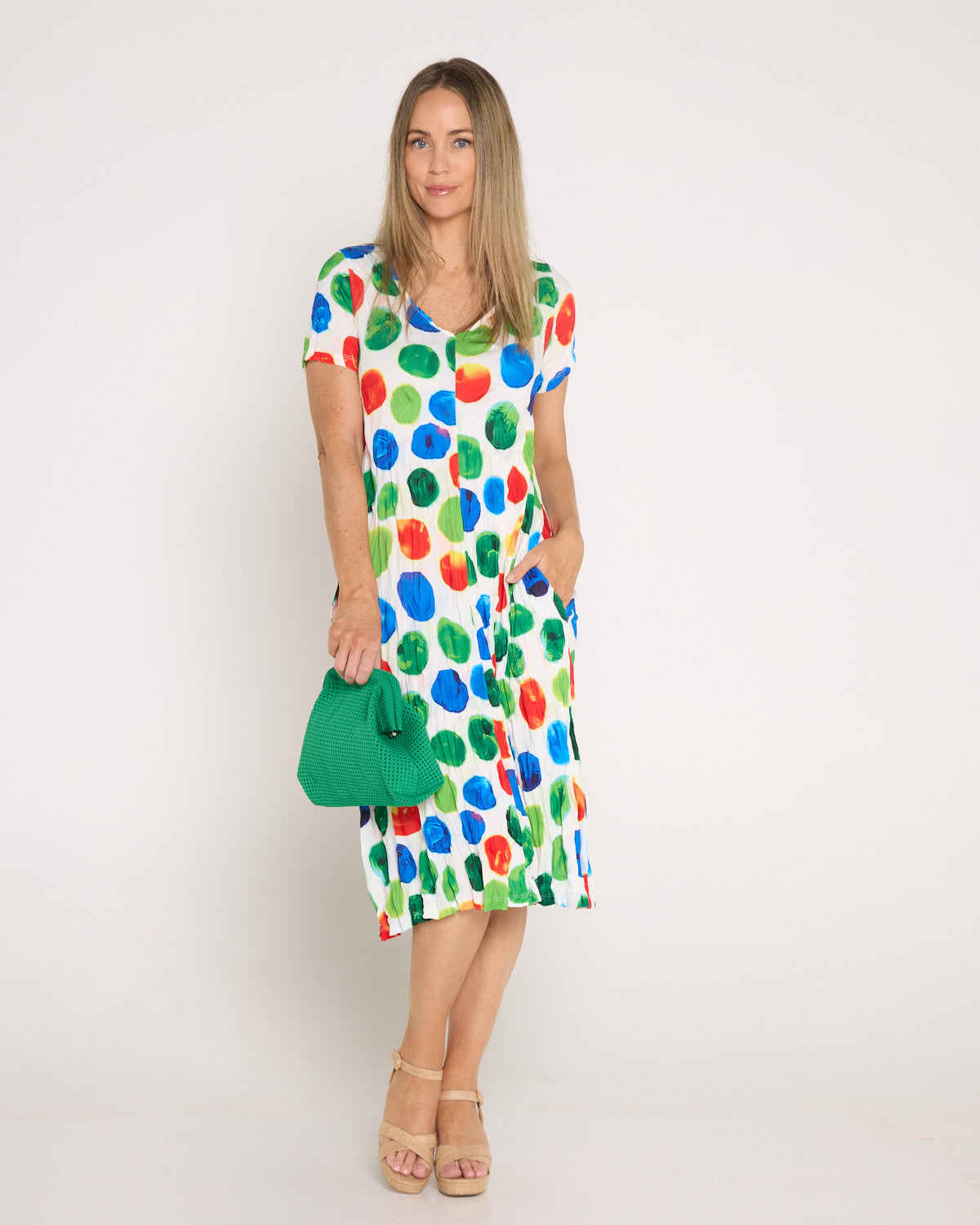 Stella Print Dress - Rainbow Spot