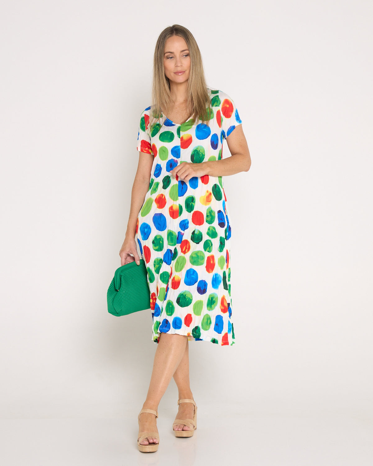 Stella Print Dress - Rainbow Spot